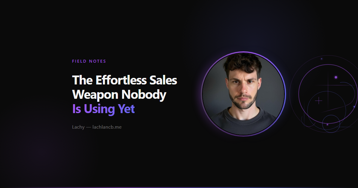 The Effortless Sales Weapon Nobody Is Using Yet