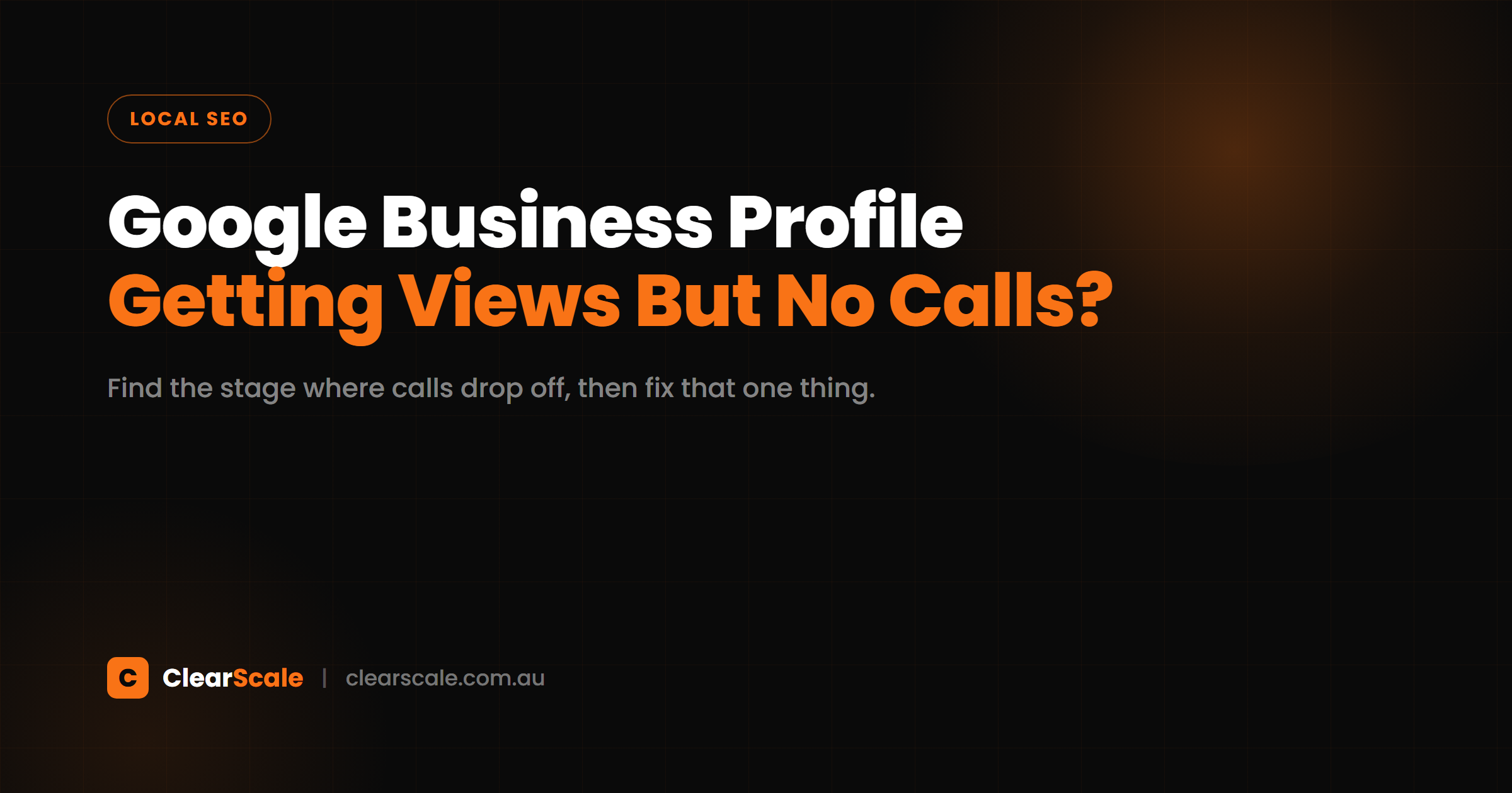 A Google Business Profile performance dashboard for a local trade business showing views, calls and direction requests