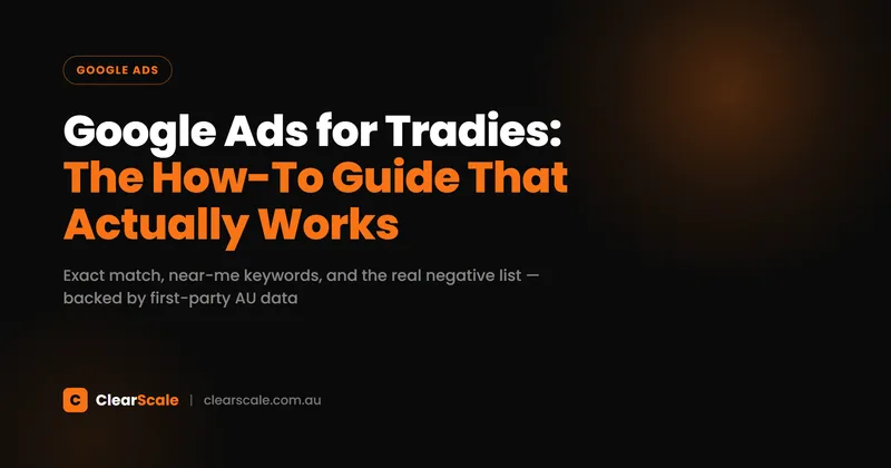 Tradie reviewing Google Ads results on a tablet at a worksite