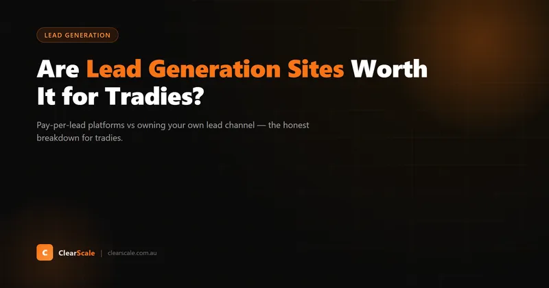 A tradie comparing lead generation platforms versus owning their own website for getting jobs