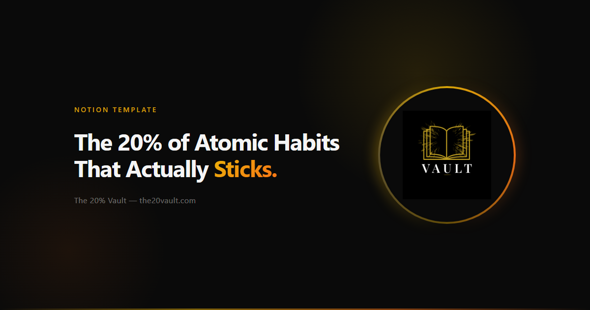 The 20% of Atomic Habits That Actually Sticks — Notion Template